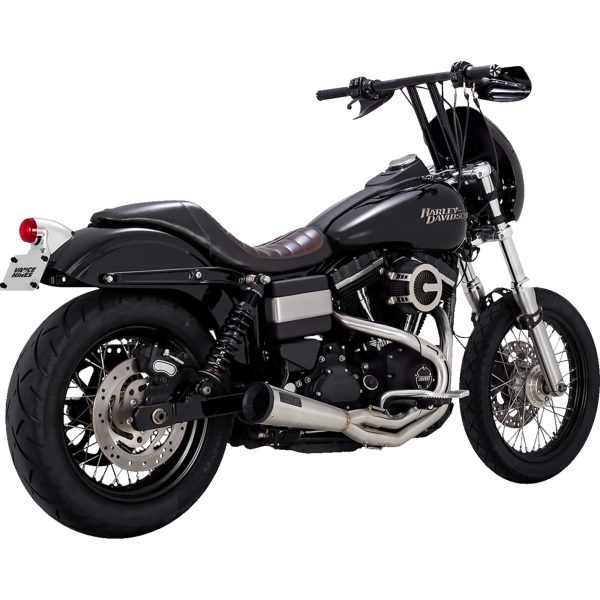 2 Into 1 Upsweep Exhaust - Brushed Stainless - 1999-2009 Harley-Davidson Dyna Glide Hot on Sale
