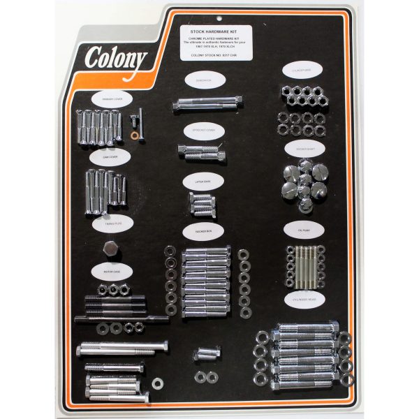 #8317 CHR Complete Stock Hardware Kit - 1967-70 Harley-Davidson Sportster XLH and 1970 XLCH - Chrome Plated on Sale