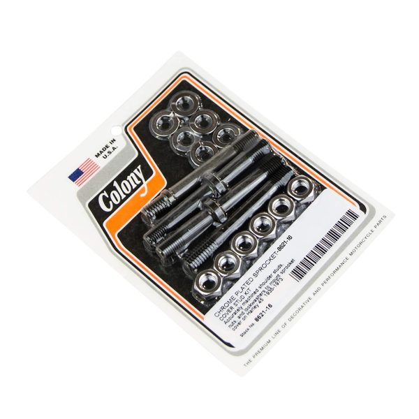 #8621-16 Sprocket Cover Stud Kit 1935-1973 Harley-Davidson 45 s - Chrome Plated Online now
