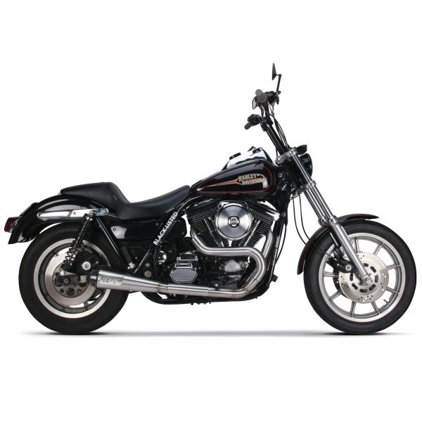 Comp-S 2 into 1 Exhaust System - Brushed - 1987-1999 Harley-Davidson FXR For Sale