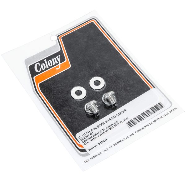 #3155-4 Clutch Booster Spring Cover Moutning Kit 1952-1967 Harley-Davidson FL FLH - CAD Plated Online now